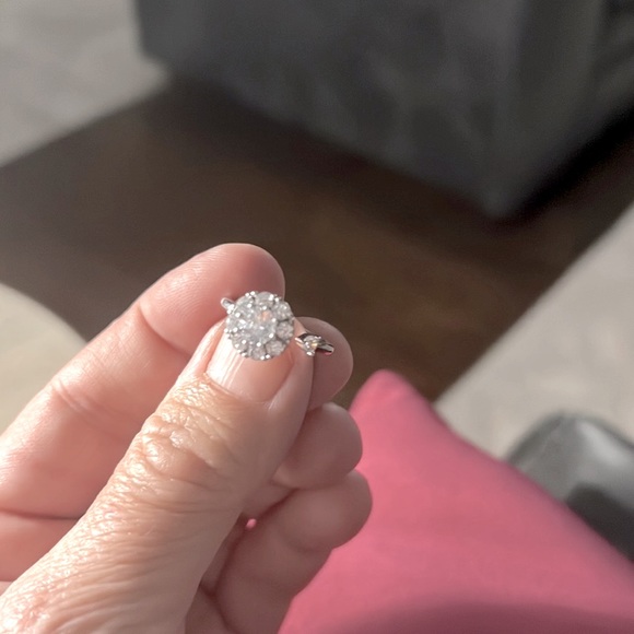 Spinner ring sterling silver plated , cz Diamond adjustable new!!! - Picture 5 of 9